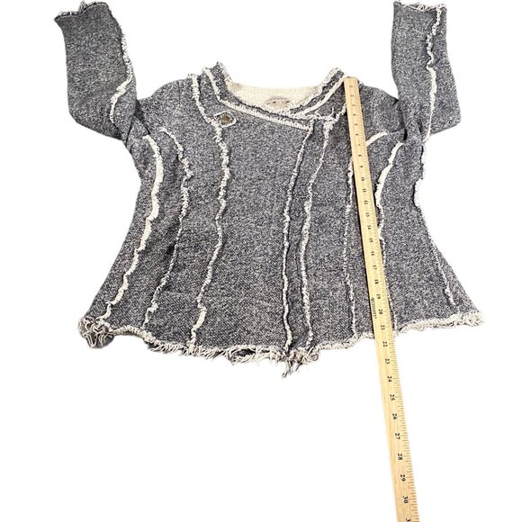 Shabby Chic Jacket Womens M Gray Heather Melange Distressed Raw Edge Grunge Y2K - Picture 4 of 16